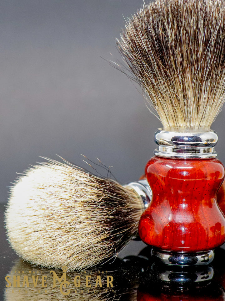 hand crafted badger hair shave brushes