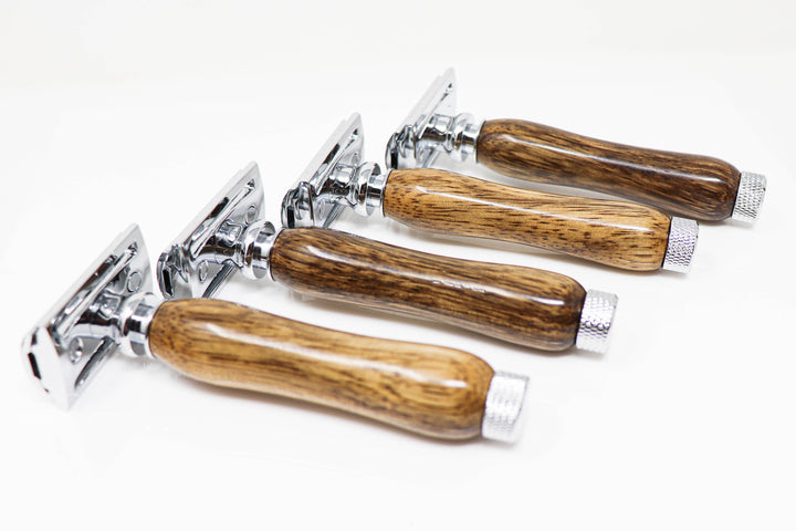 hand crafted razor set made from wood