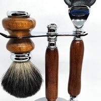 Hand-turned Premium Razor Set in Texas Mesquite