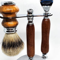 Hand-turned Premium Razor Set in Texas Mesquite