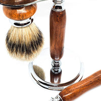 Hand-turned Premium Razor Set in Texas Mesquite