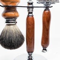 Hand-turned Premium Razor Set in Texas Mesquite