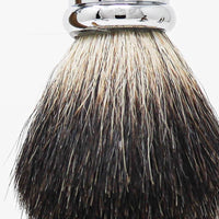 Hand-turned Premium Razor Set with Badger Shave Brush in African Black Limba