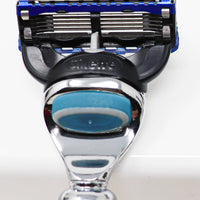 Hand-turned Premium Razor Set with Badger Shave Brush in African Black Limba