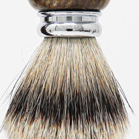 Hand-turned Premium Razor Set with Badger Shave Brush in African Black Limba