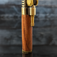 steampunk style slim lighter with a handcrafted wood barrel made from rosewood