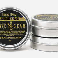 tins of journeyman beard balm with tea tree