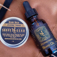 journeyman beard oil and beard balm set with tea tree essential oil to soften the beard