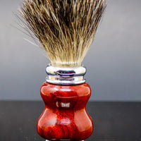 hand made badger brush in padauk wood