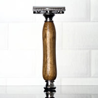 luxury wooden razor handle close up texture