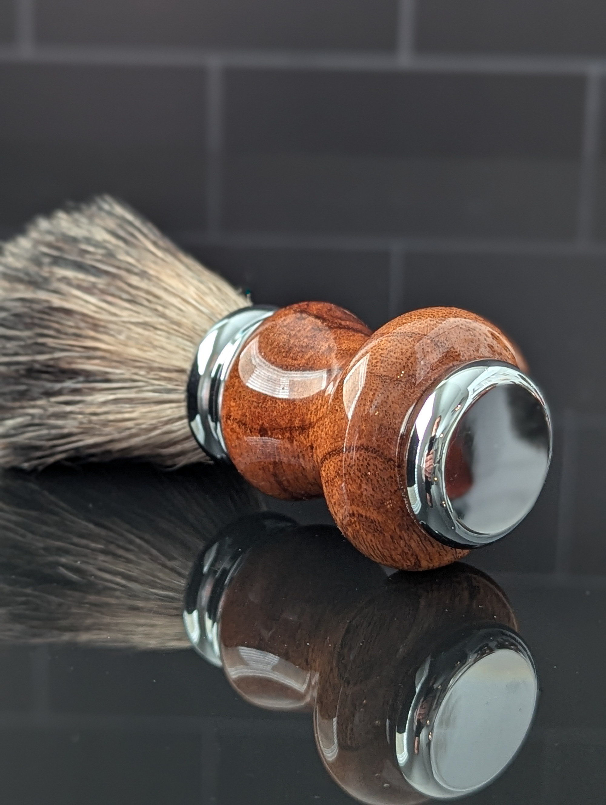 Hand-turned Badger Shave Brush Made From Texas Mesquite – MC Shave