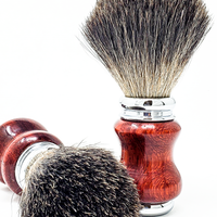 badger shave brush made from padauk by mc shave gear