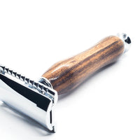 Hand-turned Premium Razor Set in Patagonia Rosewood
