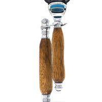 Hand-turned Razor Set in African Black Limba