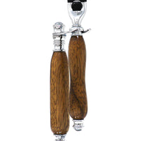 Hand-turned Razor Set in African Black Limba
