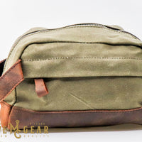 hand made waxed canvas dopp bag