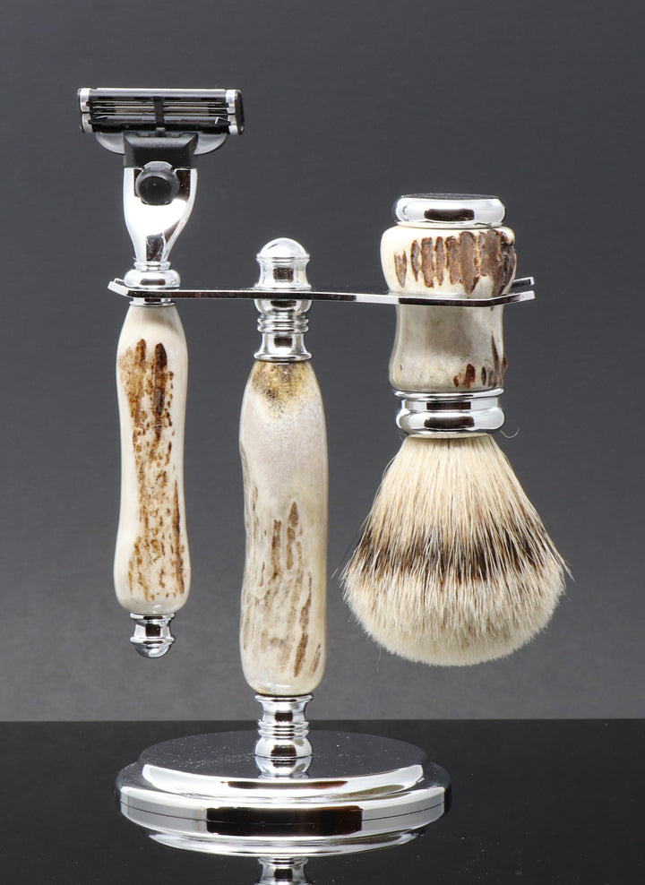 hand made antler razor for gillette mach 3