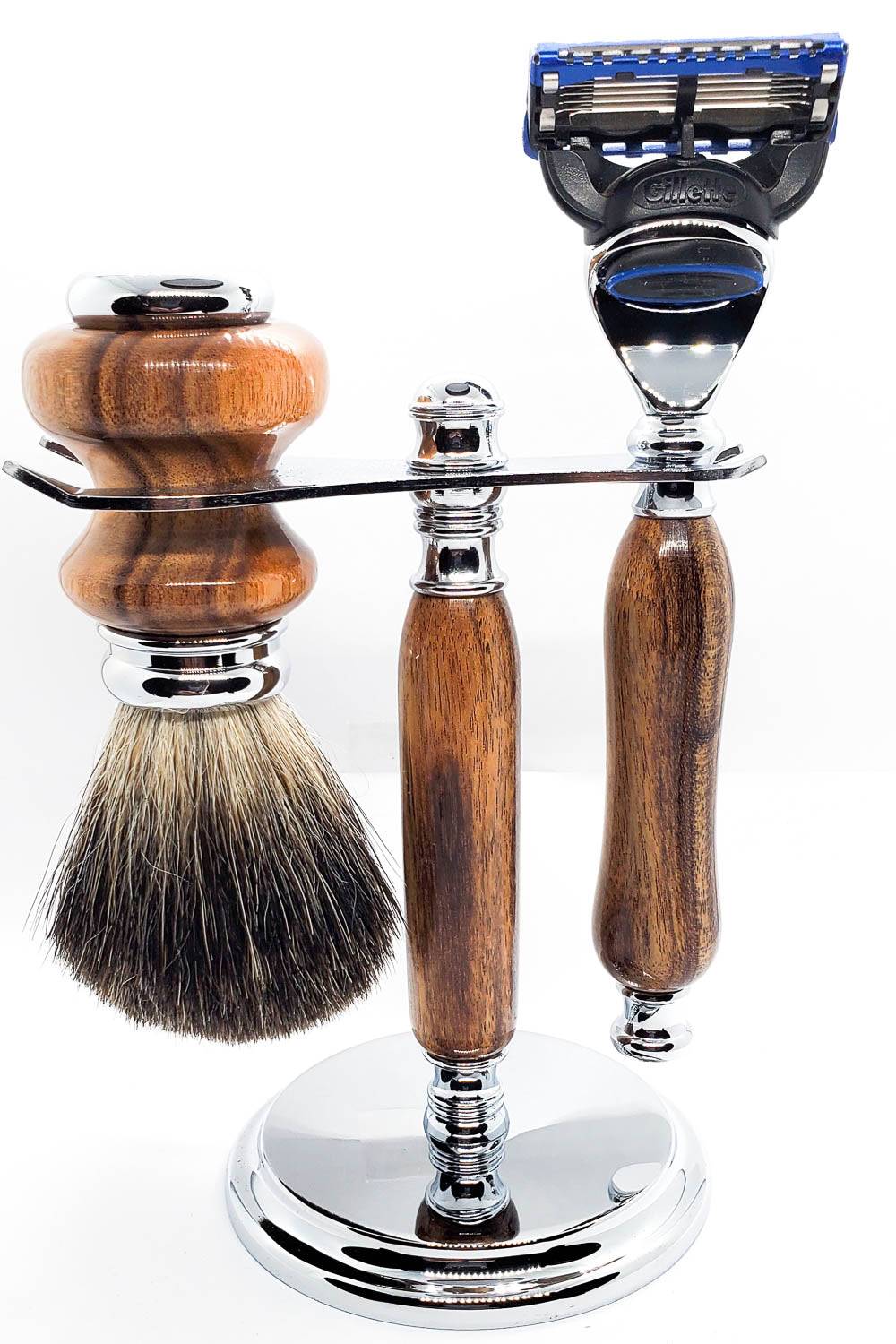 Hand-turned Premium Razor Set in Patagonia Rosewood – MC Shave Gear