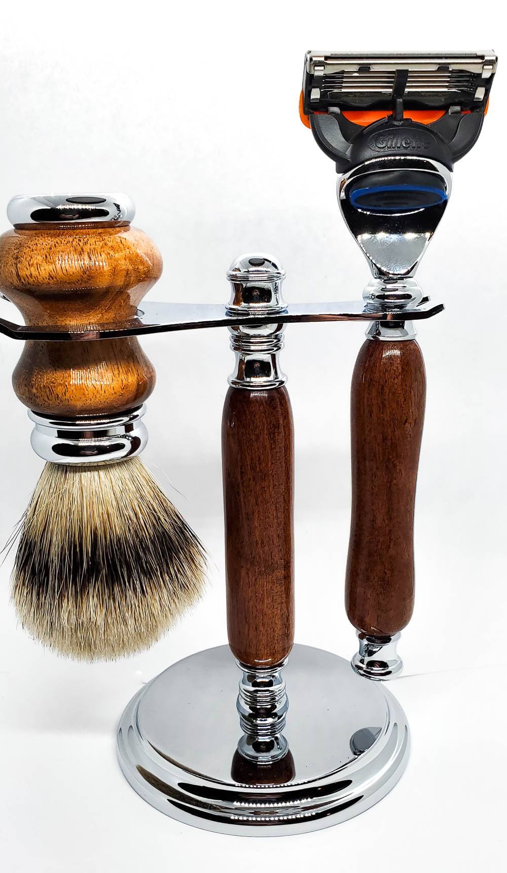 Hand-turned Premium Razor Set in Texas Mesquite