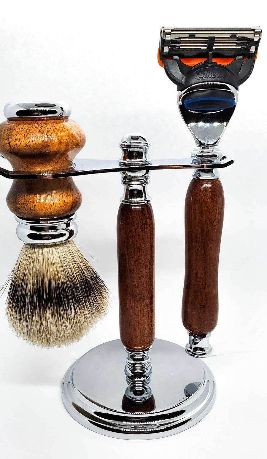 Hand-turned Premium Razor Set in Texas Mesquite