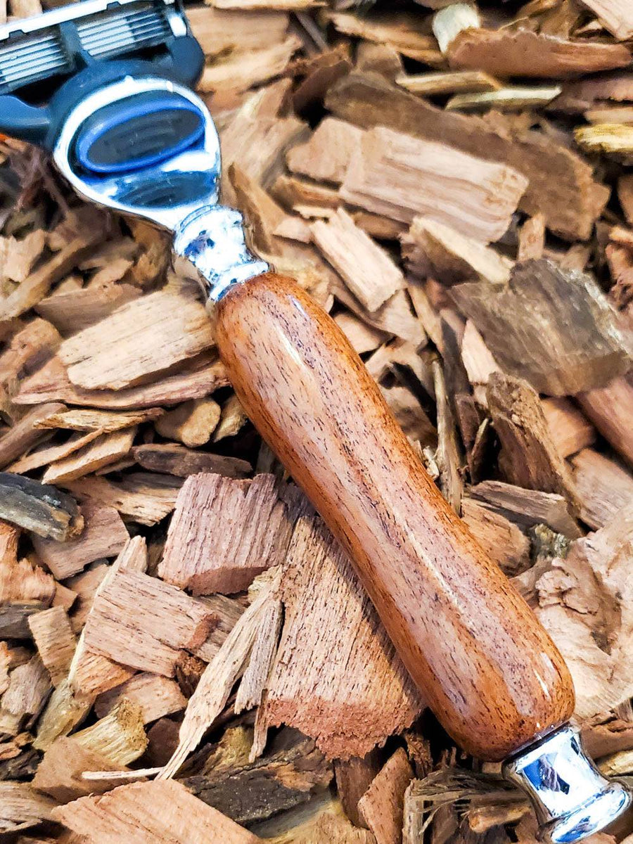 Hand-turned Premium Razor Set in Texas Mesquite