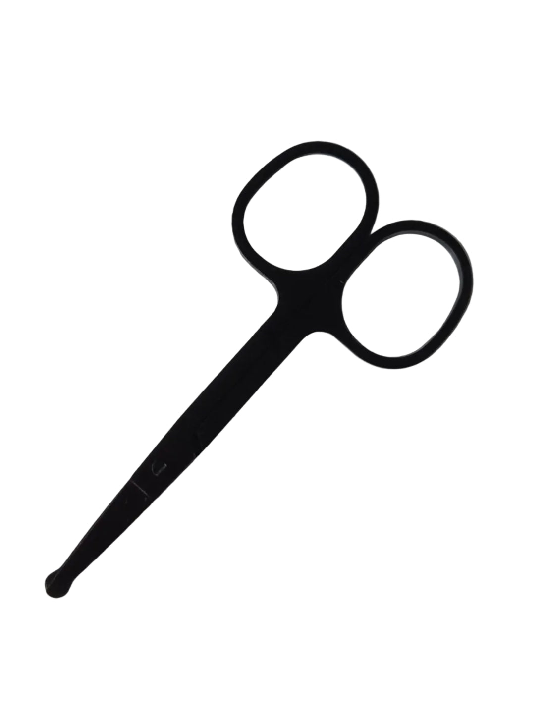 Black nose hair scissors on a white background