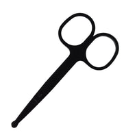 Black nose hair scissors on a white background