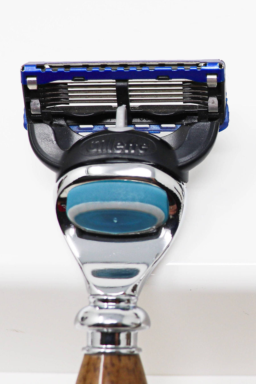 Hand-turned Premium Razor Set with Badger Shave Brush in African Black Limba