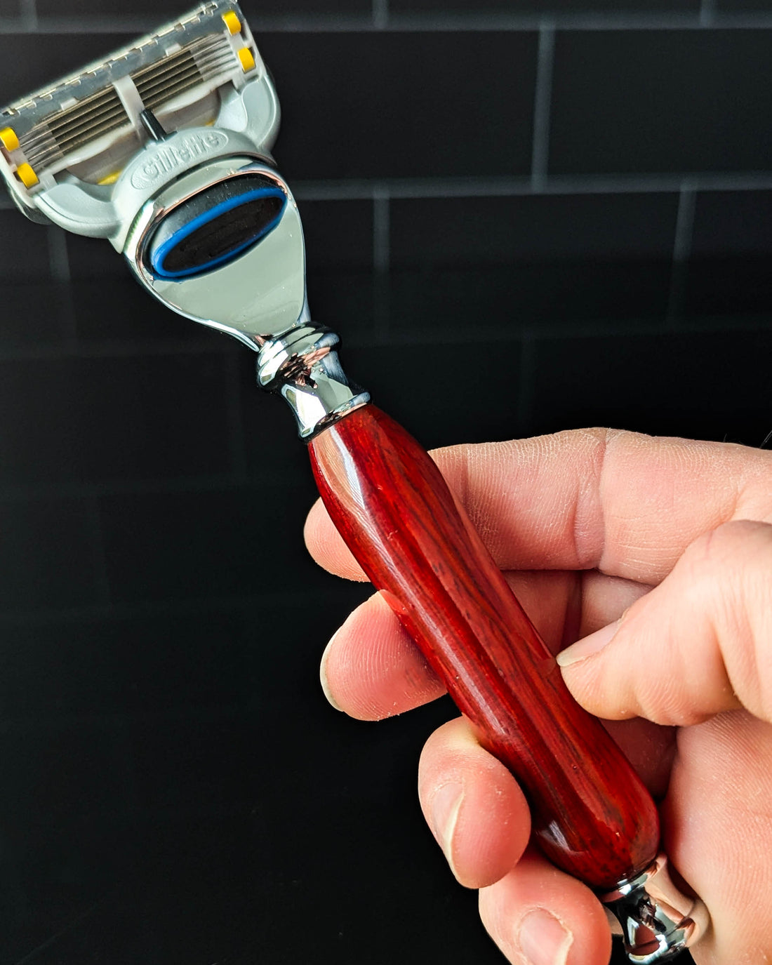 Handcrafted Bloodwood Luxury Razor for Gillette™ Mach3™ or Gillette™ Fusion™
