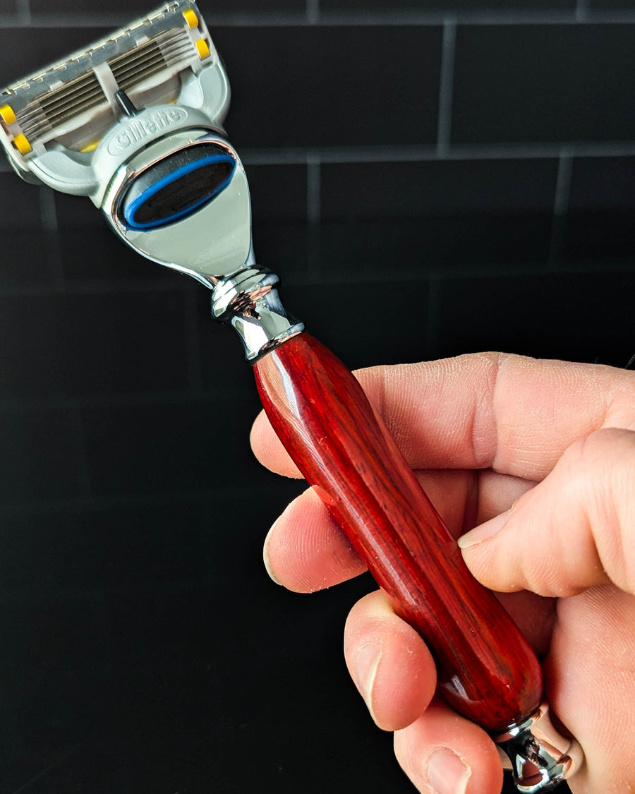 Handcrafted Bloodwood Luxury Razor for Gillette™ Mach3™ or Gillette™ Fusion™