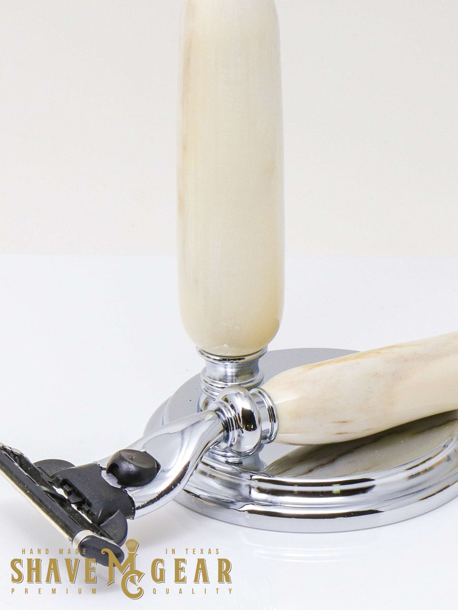 Hand-turned Razor Set in Antler