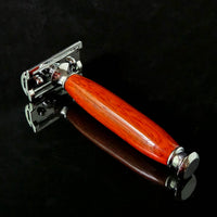 Hand Turned Padauk Wood Safety Razor – Classic Double Edge Razor