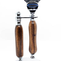 Hand-turned Patagonia Rosewood Razor and Stand Set