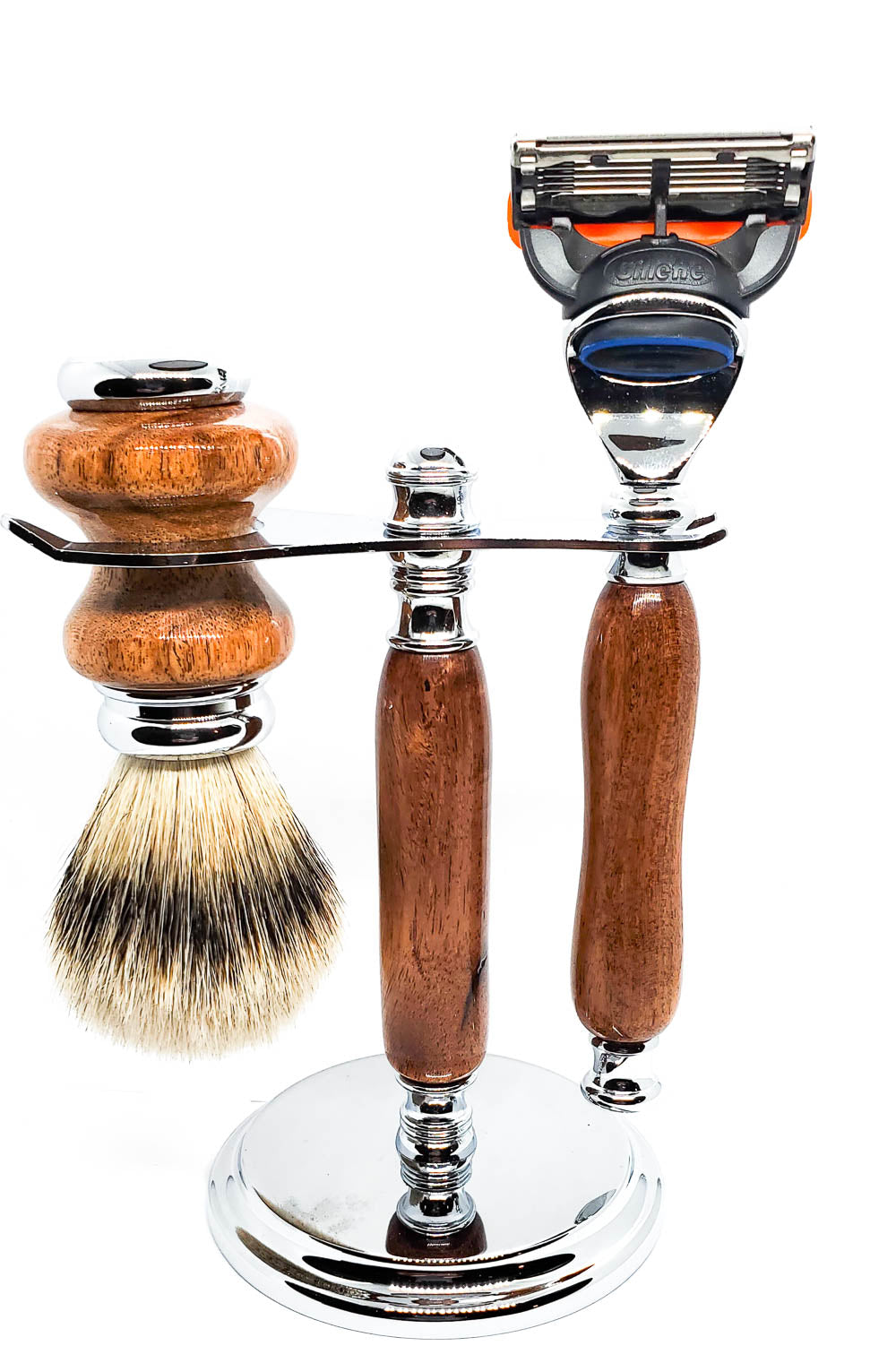 Hand-turned Premium Razor Set in Texas Mesquite