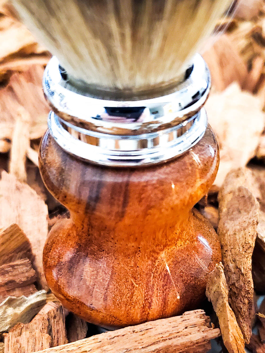 Hand-turned Shave Brush in Texas Mesquite