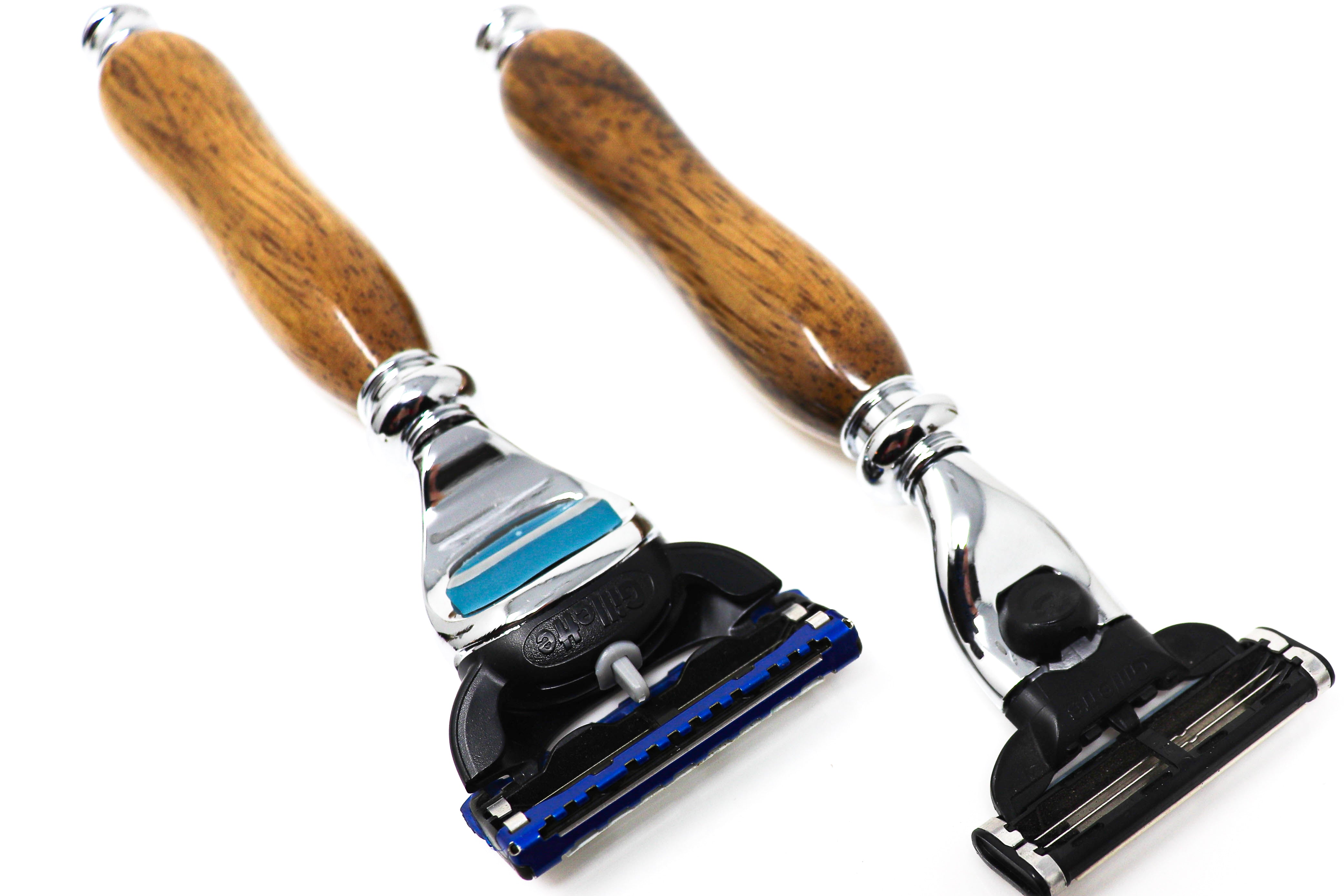 Hand-turned Razor Set in African Black Limba – MC Shave Gear