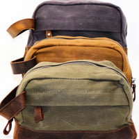 waxed canvas dopp bag collection