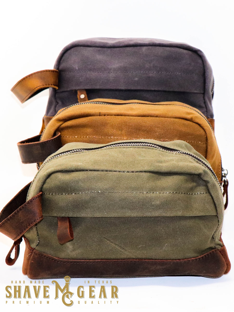 waxed canvas dopp bag collection