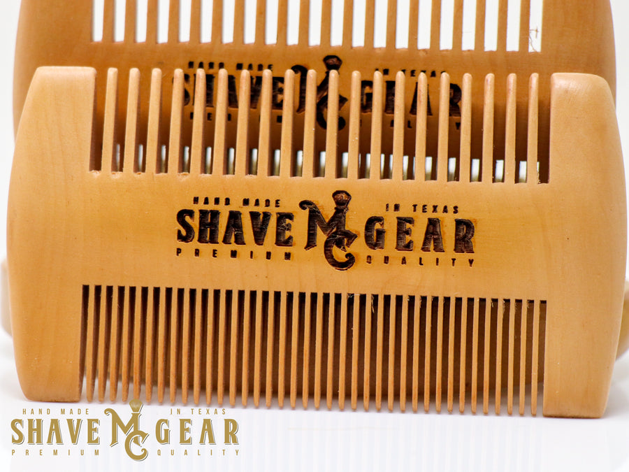 wood beard comb from mc shave gear